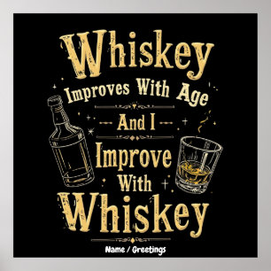 Whiskey Improves with Age, I Improve with Whiskey Poster