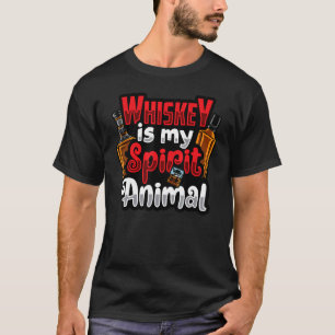 Whiskey Is My Spirit Animal Drinks Shot Men Women T-Shirt