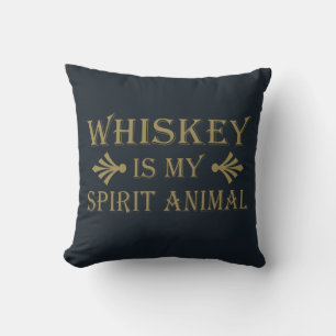 Whiskey is my spirit animal funny alcohol sayings cushion