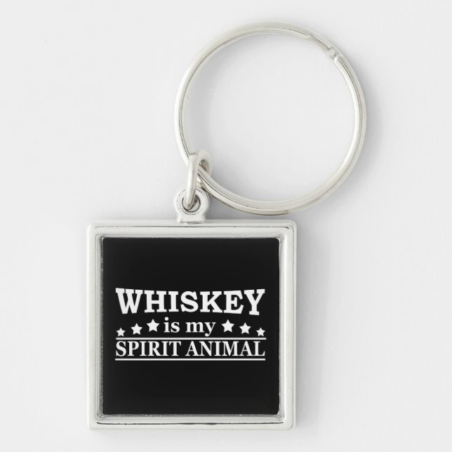 Whiskey is my spirit animal funny alcohol sayings key ring (Front)