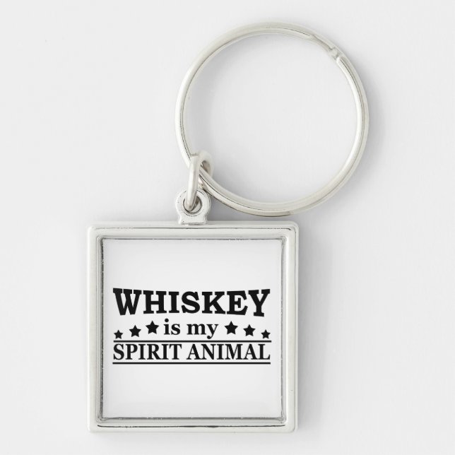 Whiskey is my spirit animal funny alcohol sayings key ring (Front)