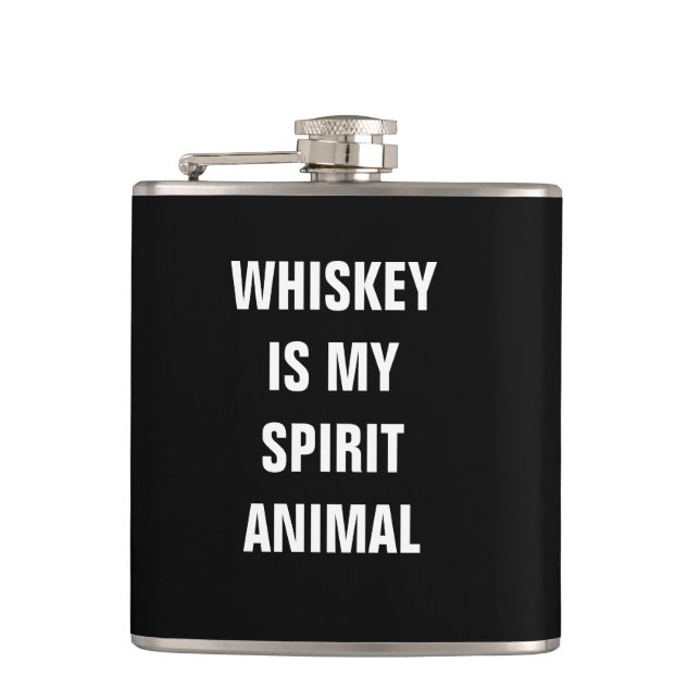 Whiskey is my spirit animal hip flask (Front)