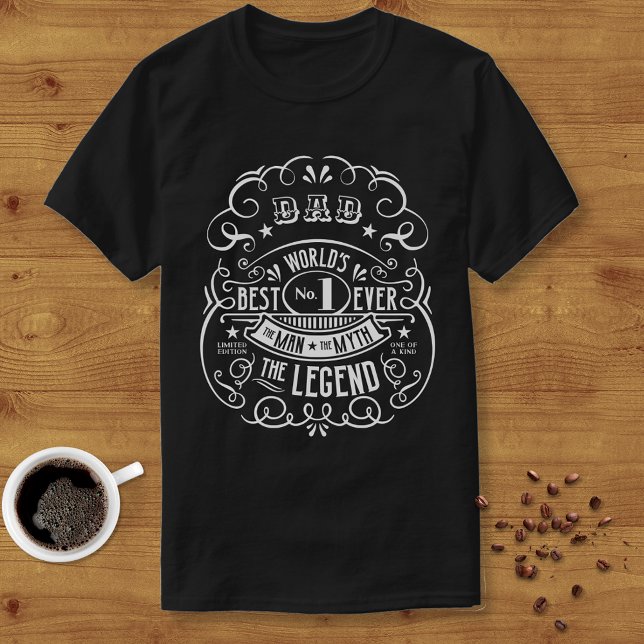 Whiskey Label Man Myth Legend Dad Personalised  T-Shirt (Creator Uploaded)