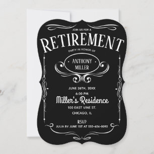 Whiskey Label Retirement Party Invitation