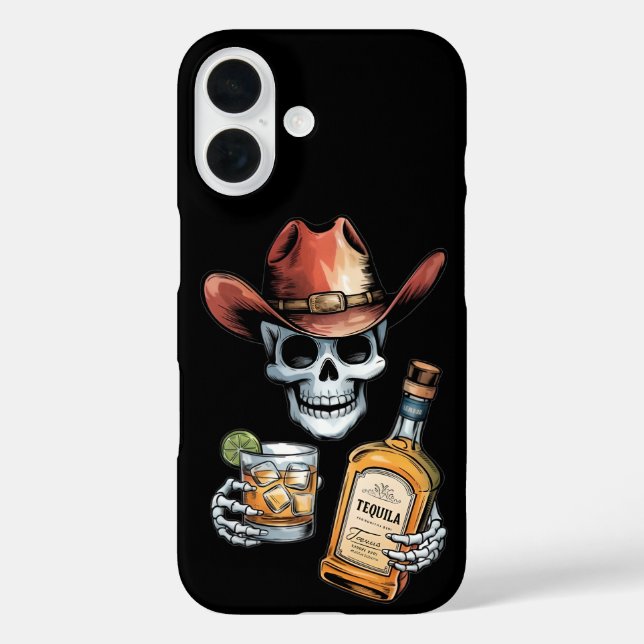 Whiskey-Loving Skeleton Cowboy | Wild West Theme Case-Mate iPhone Case (Back)