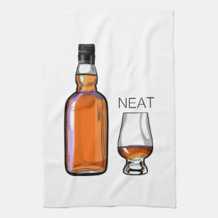 Whiskey Neat Funny Alcohol Drinking Tea Towel