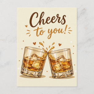 Whiskey On The Rocks Birthday Postcard