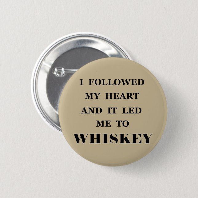 Whiskey quotes funny alcohol sayings gifts 6 cm round badge (Front & Back)