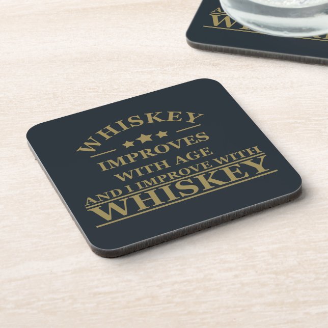 Whiskey quotes funny alcohol sayings gifts coaster (Left Side)