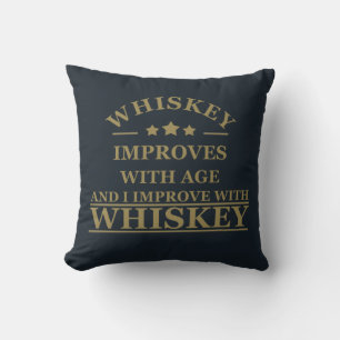 Whiskey quotes funny alcohol sayings gifts cushion
