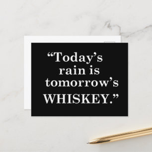 Whiskey quotes funny alcohol sayings gifts holiday postcard