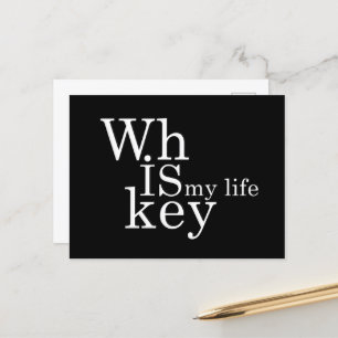 Whiskey quotes funny alcohol sayings gifts holiday postcard