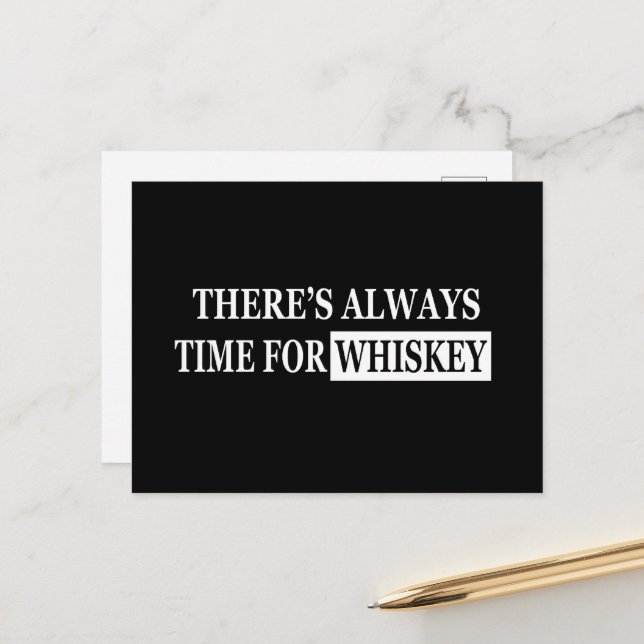 Whiskey quotes funny alcohol sayings gifts holiday postcard (Front/Back In Situ)