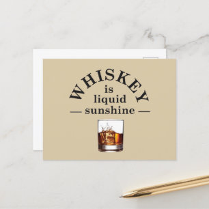 Whiskey quotes funny alcohol sayings gifts holiday postcard