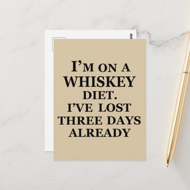 Whiskey quotes funny alcohol sayings gifts postcard (Front/Back In Situ)