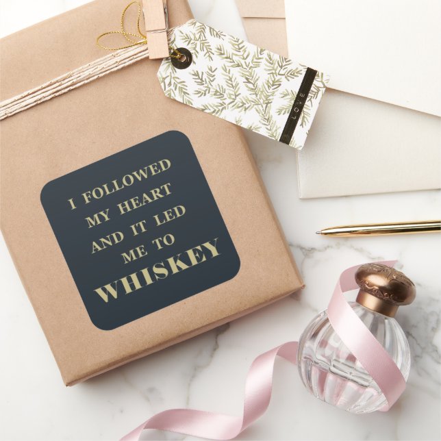 Whiskey quotes funny alcohol sayings gifts square sticker (Gifting)