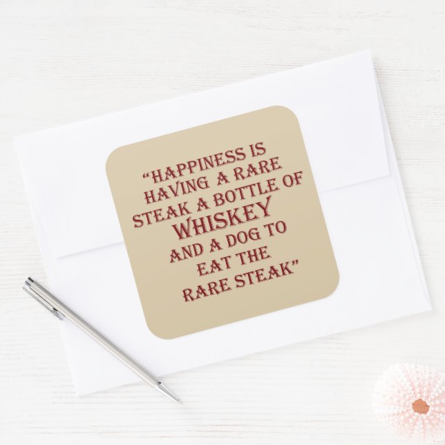 Whiskey quotes funny alcohol sayings gifts square sticker (Envelope)