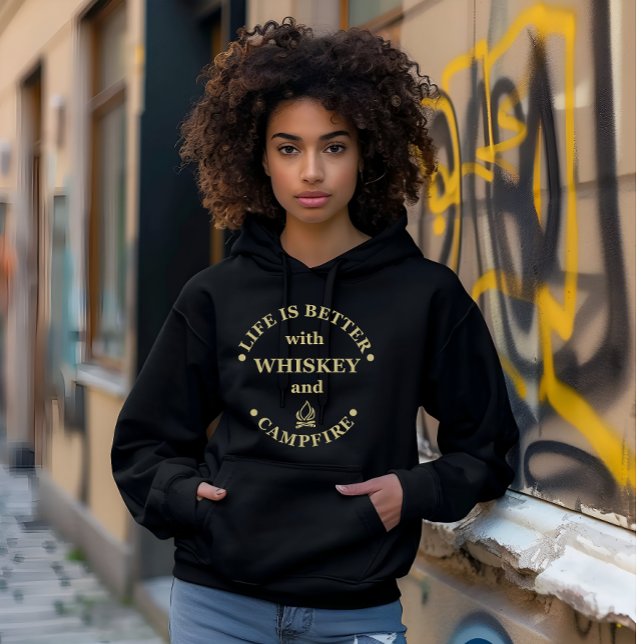 Whiskey quotes funny camping camper sayings  hoodie (Creator Uploaded)