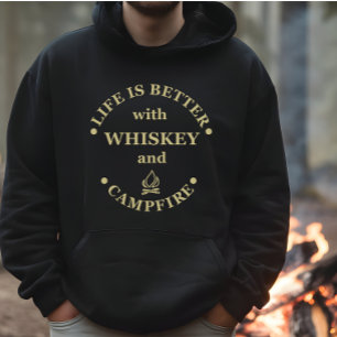 Whiskey quotes funny camping camper sayings hoodie