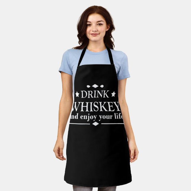 Whiskey quotes funny drinking alcohol sayings  apron (Worn)