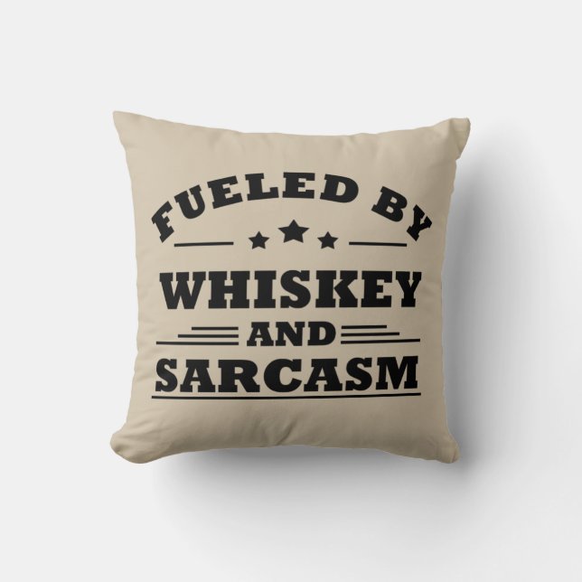 Whiskey quotes funny drinking alcohol sayings cushion (Front)