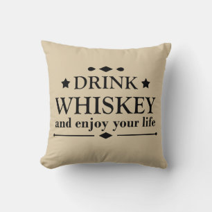 Whiskey quotes funny drinking alcohol sayings  cushion