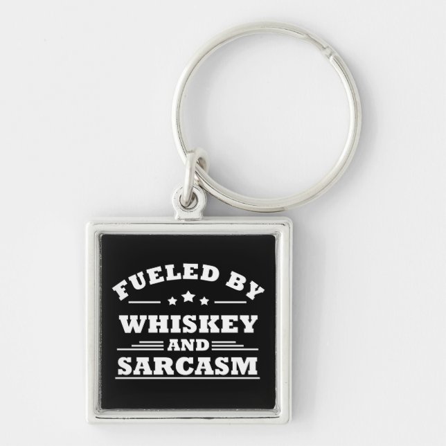 Whiskey quotes funny drinking alcohol sayings key ring (Front)