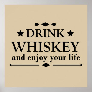 Whiskey quotes funny drinking alcohol sayings poster