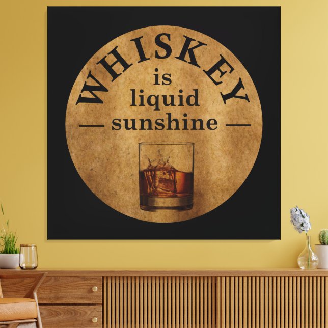 Whiskey quotes funny drinking sayings canvas print (Insitu(LivingRoom))