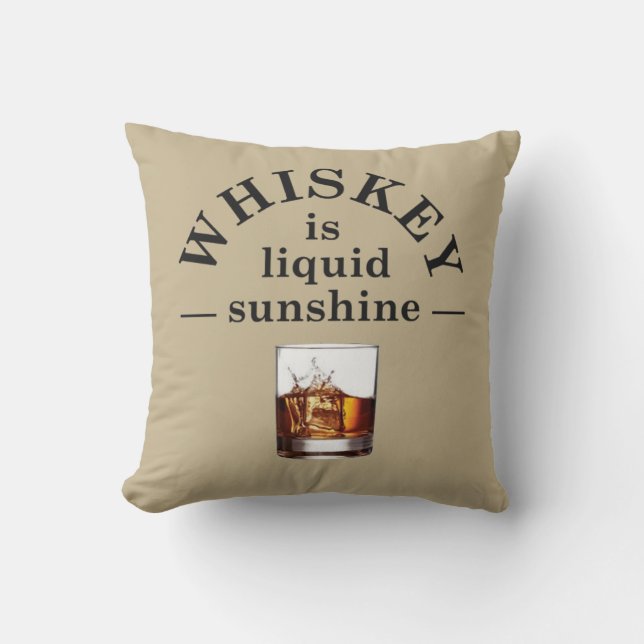 Whiskey quotes funny drinking sayings cushion (Front)