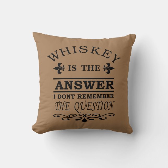Whiskey quotes funny drinking sayings cushion (Front)