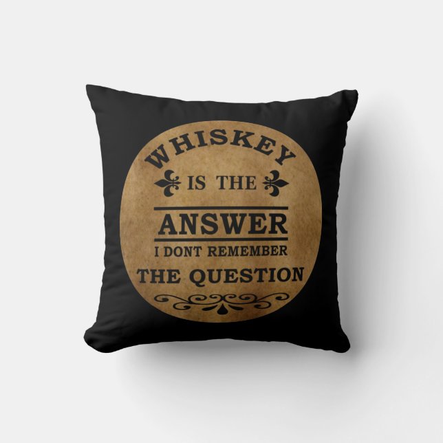 Whiskey quotes funny drinking sayings cushion (Front)