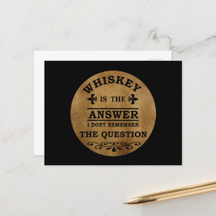 Whiskey quotes funny drinking sayings holiday postcard