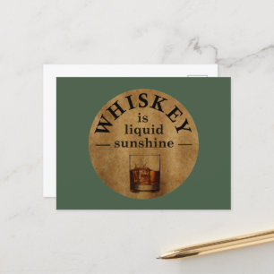 Whiskey quotes funny drinking sayings holiday postcard