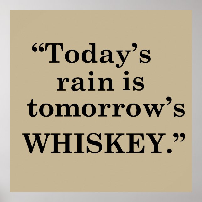 Whiskey quotes funny drinking sayings poster (Front)