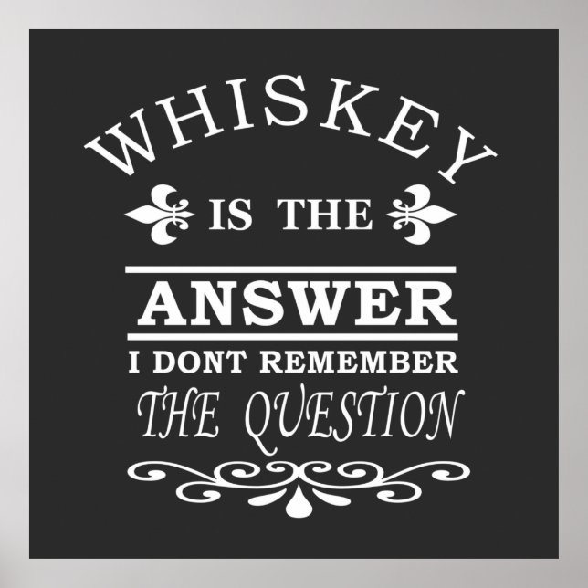 Whiskey quotes funny drinking sayings poster (Front)