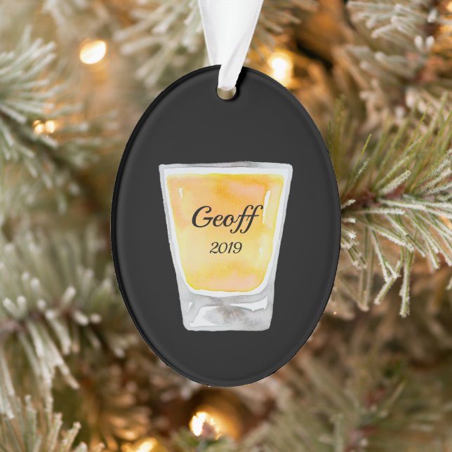 Whiskey Shot Personalised Ornament (Tree)