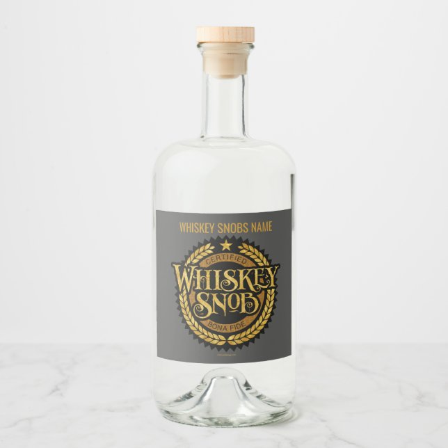 Whiskey Snob Liquor Bottle Label (Front)