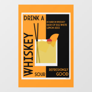 Whiskey Sour Cocktail   Napkin Window Cling