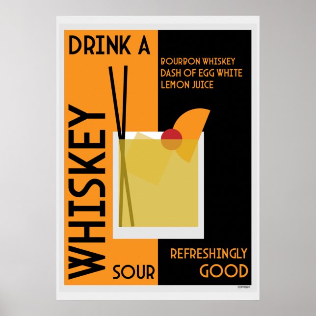 Whiskey Sour Cocktail  Poster (Front)