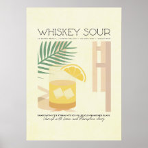 Whiskey Sour Recipe Minimalistic Pastel