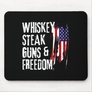Whiskey Steak Guns And Freedom Cool Whiskey Freedo Mouse Mat