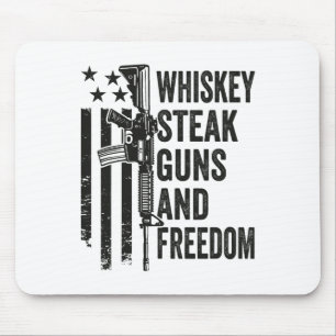 Whiskey Steak Guns And Freedom - Funny Gun Bbq Gri Mouse Mat