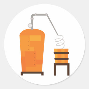 Whiskey Still Classic Round Sticker