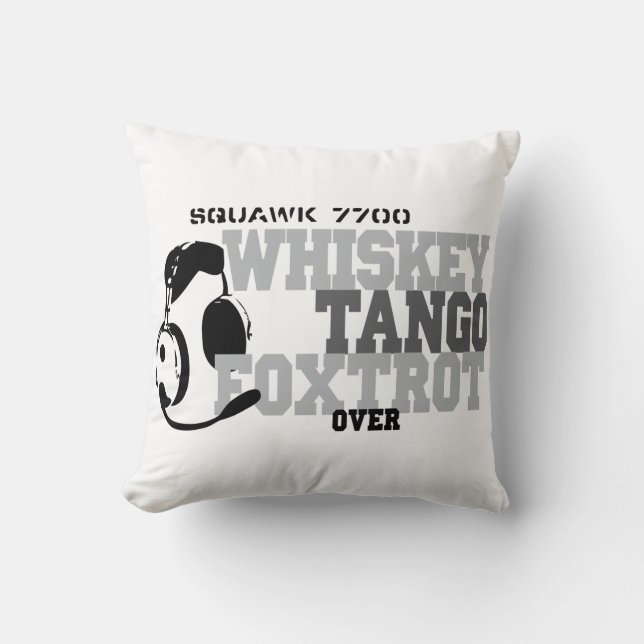Whiskey Tango Foxtrot - Aviation Humour Cushion (Front)