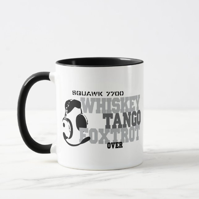 Whiskey Tango Foxtrot - Aviation Humour Mug (Left)