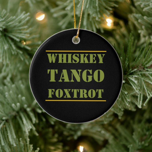 Whiskey Tango Foxtrot WTF Ceramic Tree Decoration (Tree)