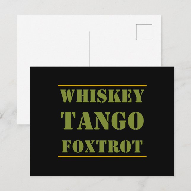 Whiskey Tango Foxtrot WTF Postcard (Front/Back)