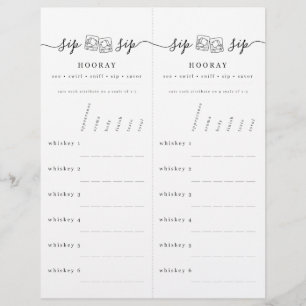 Whiskey Tasting Rating Scorecard Custom Letterhead