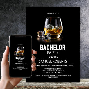 Whiskey Theme Bachelor Party Invitation